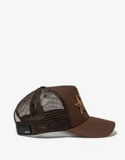 Amiri Brown Three Star Trucker Hat Accessories