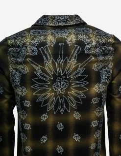 Amiri Green Bleach Bandana Shadow Plaid Shirt Clothing