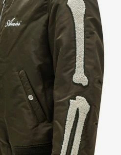 Amiri Green Bones Bomber Jacket Clothing