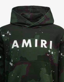 Amiri Green Camo Army Logo Hoodie Tracksuit