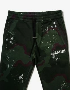Amiri Green Camo Army Logo Hoodie Tracksuit