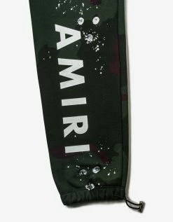 Amiri Green Camo Army Logo Hoodie Tracksuit