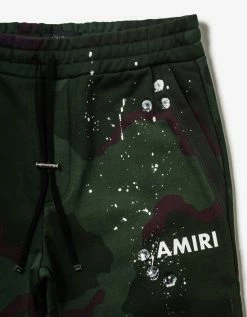 Amiri Green Camo Army Logo Hoodie Tracksuit