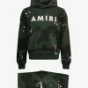 Amiri Green Camo Army Logo Hoodie Tracksuit