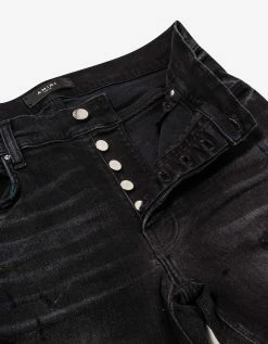 Amiri Clothing Hibiscus Artpatch Aged Black Jeans