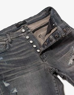 Amiri Leather Camo MX1 Grey Jeans Clothing