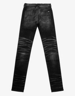 Amiri Leopard Thrasher Aged Black Jeans