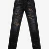 Amiri Leopard Thrasher Aged Black Jeans