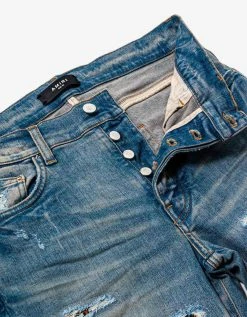 Amiri Clothing Leopard Thrasher Clay Indigo Jeans