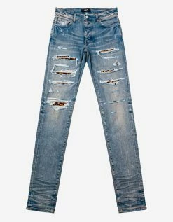 Amiri Clothing Leopard Thrasher Clay Indigo Jeans