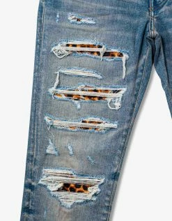 Amiri Clothing Leopard Thrasher Clay Indigo Jeans