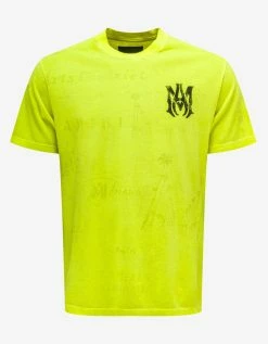 Amiri Lime Army Stencil T-Shirt
