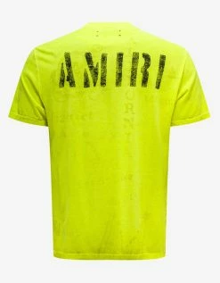 Amiri Lime Army Stencil T-Shirt