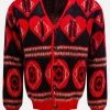 Amiri Mohair Logo Heart Cardigan