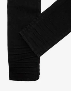 Amiri MX1 Black Leather Insert Distressed Skinny Jeans