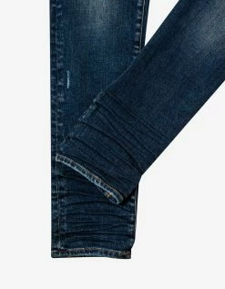 Amiri MX1 Deep Classic Leather Insert Distressed Skinny Jeans Clothing