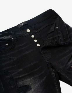Amiri MX1 Flannel Aged Black Jeans