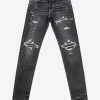 Amiri Clothing MX1 Leather Grey Jeans
