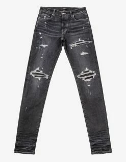 Amiri Clothing MX1 Leather Grey Jeans