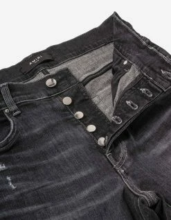 Amiri Clothing MX1 Leather Grey Jeans
