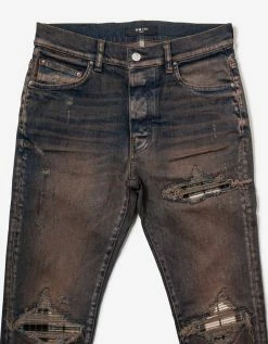 Amiri Clothing MX1 Plaid Dark Indigo Jeans