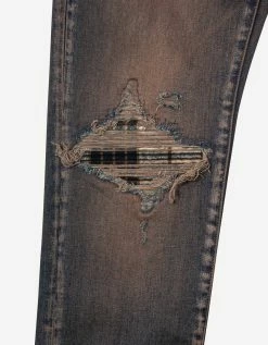 Amiri Clothing MX1 Plaid Dark Indigo Jeans
