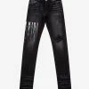 Amiri Clothing Paint Drip Logo Aged Black Jeans