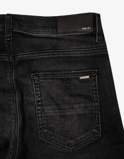 Amiri Clothing Paint Drip Logo Aged Black Jeans