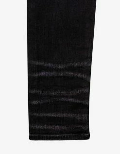 Amiri Clothing Paint Drip Logo Aged Black Jeans