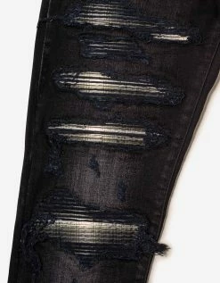 Wholesale 🎁 Amiri Plaid Thrasher Aged Black 👖 Jeans 🤩 18 Amiri Plaid Thrasher Aged Black Jeans