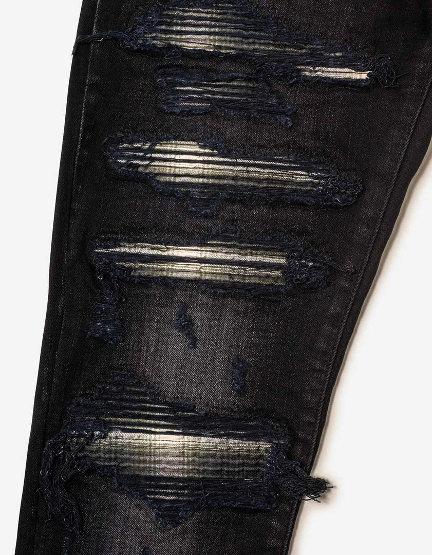 Wholesale 🎁 Amiri Plaid Thrasher Aged Black 👖 Jeans 🤩 10 Amiri Plaid Thrasher Aged Black Jeans