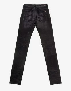 Amiri Plaid Thrasher Aged Black Jeans