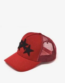 Amiri Red Three Star Trucker Hat Accessories
