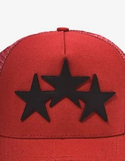Amiri Red Three Star Trucker Hat Accessories
