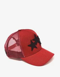 Amiri Red Three Star Trucker Hat Accessories