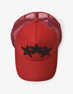 Amiri Red Three Star Trucker Hat Accessories