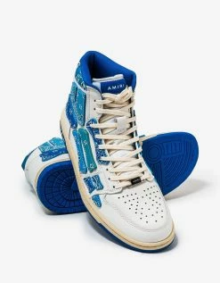 Amiri Skel Top Hi Bandana White & Blue Trainers