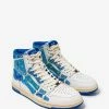 Best Sale 🔥 Amiri Skel Top Hi Bandana White & Blue Trainers 🎁 1 Amiri Skel Top Hi Bandana White & Blue Trainers