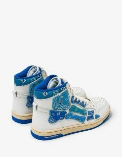 Amiri Skel Top Hi Bandana White & Blue Trainers