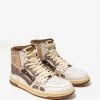 Amiri Skel Top Hi Bandana White & Brown Trainers