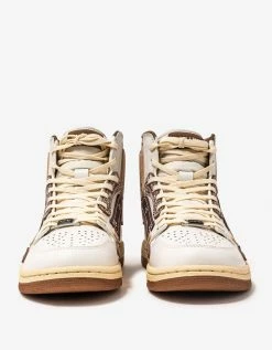 Amiri Skel Top Hi Bandana White & Brown Trainers