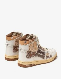 Amiri Skel Top Hi Bandana White & Brown Trainers