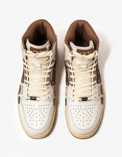 Amiri Skel Top Hi Bandana White & Brown Trainers