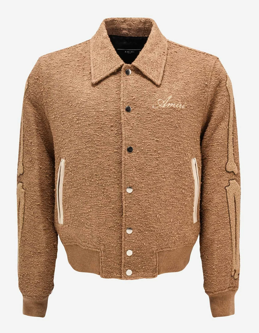 Best deal 𧨠Amiri Tan Bones Varsity Jacket π€© 3 Amiri Tan Bones Varsity Jacket