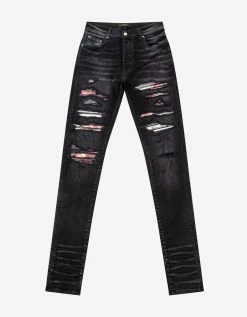 Amiri Tie Dye Bandana Thrasher Aged Black Jeans