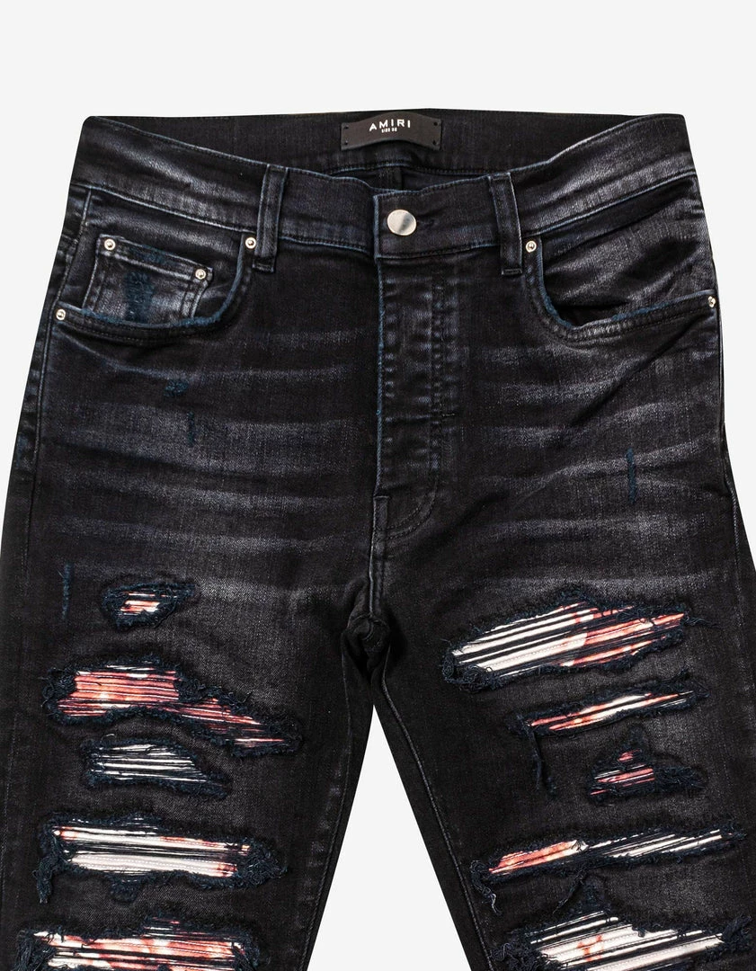 Wholesale โจ Amiri Tie Dye Bandana Thrasher Aged Black ๐ Jeans ๐ 6 Amiri Tie Dye Bandana Thrasher Aged Black Jeans