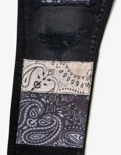 Amiri Vintage Bandana Artpatch Aged Black Jeans