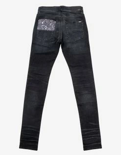 Amiri Vintage Bandana Artpatch Aged Black Jeans