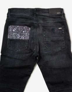 Amiri Vintage Bandana Artpatch Aged Black Jeans