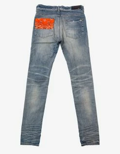 Amiri Vintage Bandana Artpatch Clay Indigo Jeans Clothing